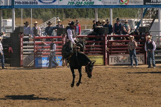 bronco leaping, lamar rodeo photographed by luxagraf