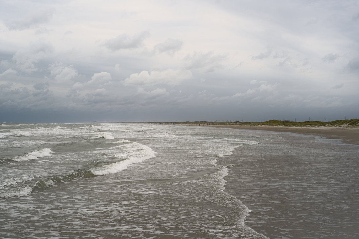 rainy day at the beach, mustang island photographed by Scott Gilbertson