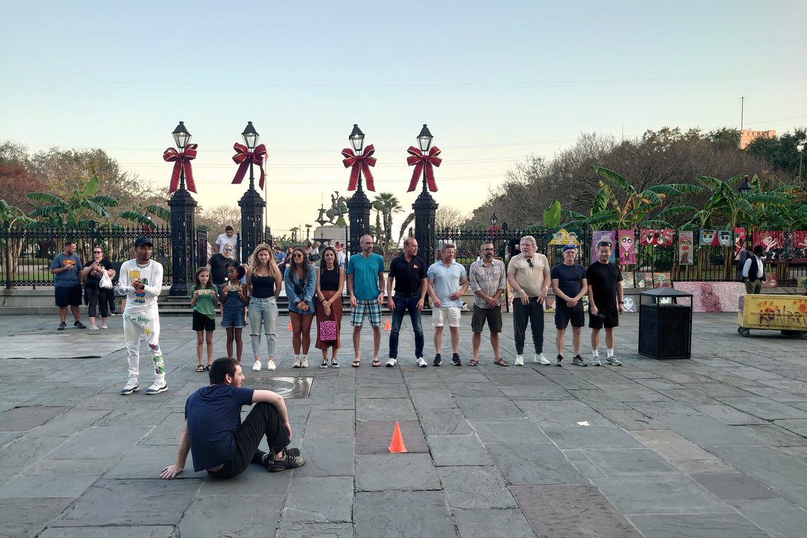 street performance, jackson square photographed by luxagraf