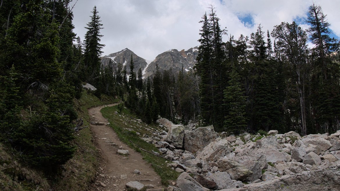 trail up to holly lake, grand tetons, WY photographed by luxagraf