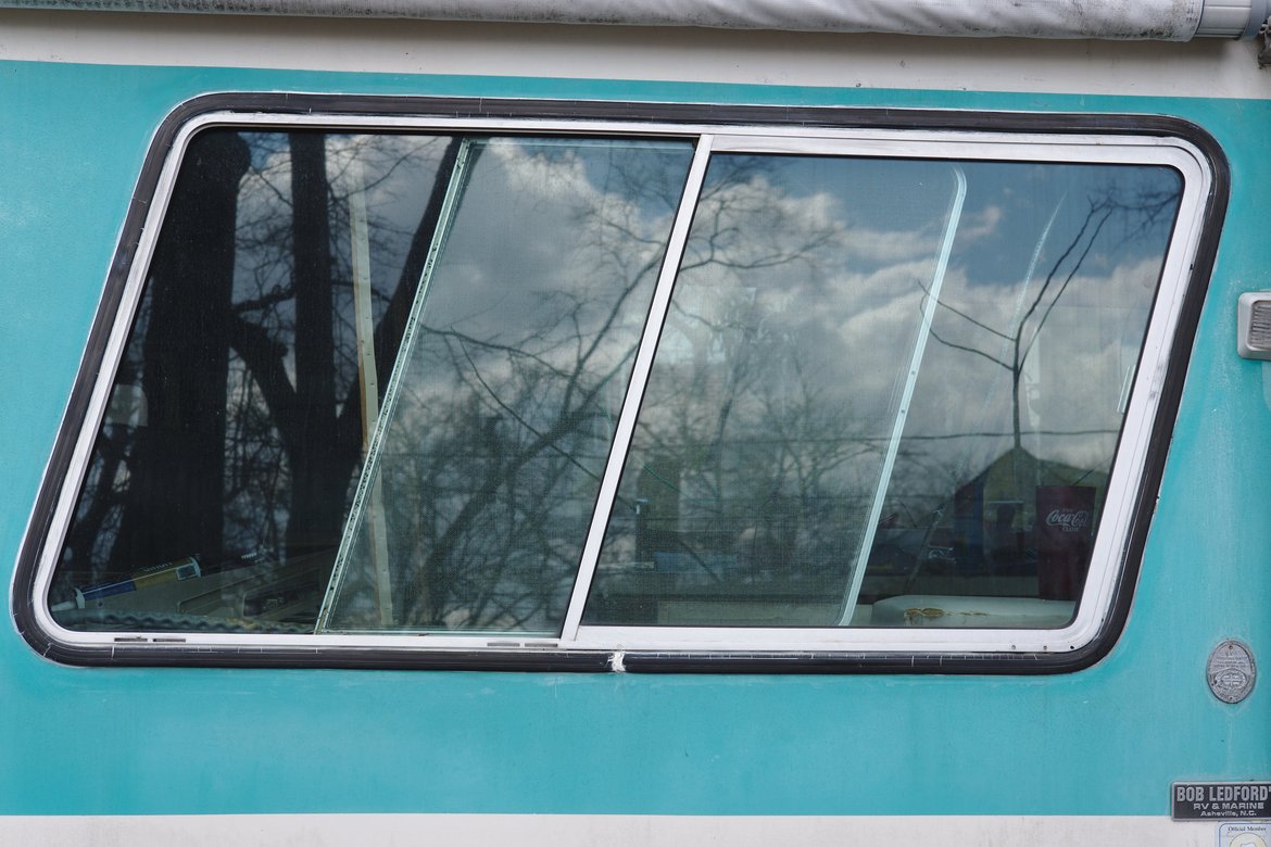 1969 Dodge Travco main window photographed by luxagraf