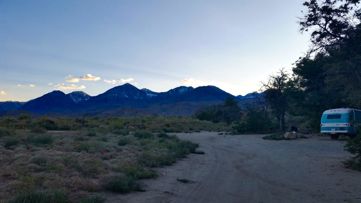 Sunset over the Sierras, Big Pine, CA photographed by luxagraf