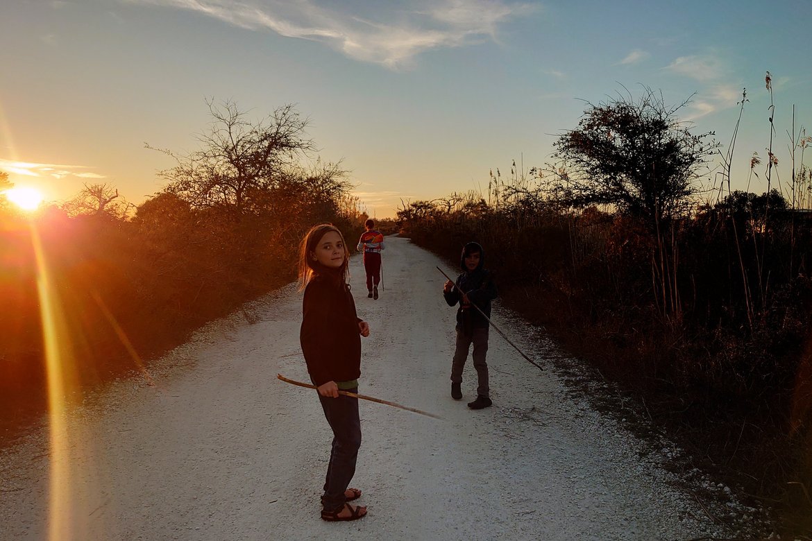 Sunset Walk, Fort Pickens photographed by luxagraf