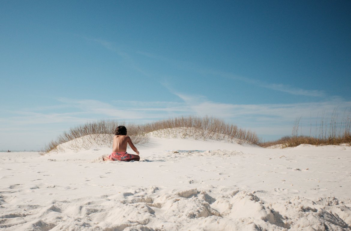Playing at the beach, Fort Pickens photographed by luxagraf
