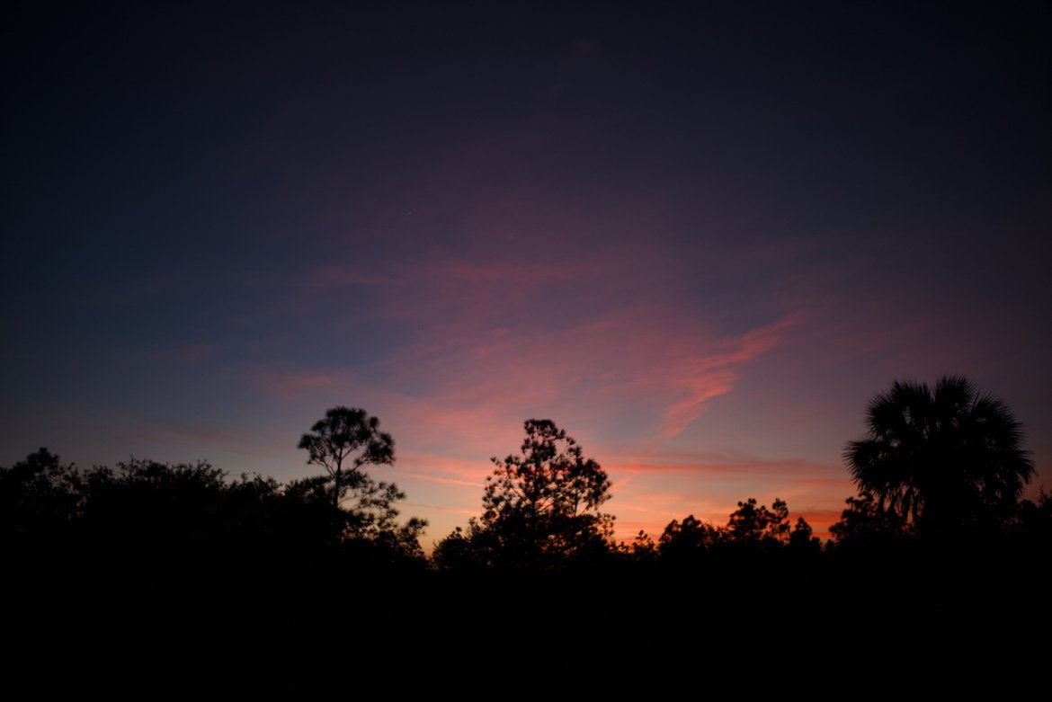 sunset from our campsite, fort pickens, FL photographed by luxagraf
