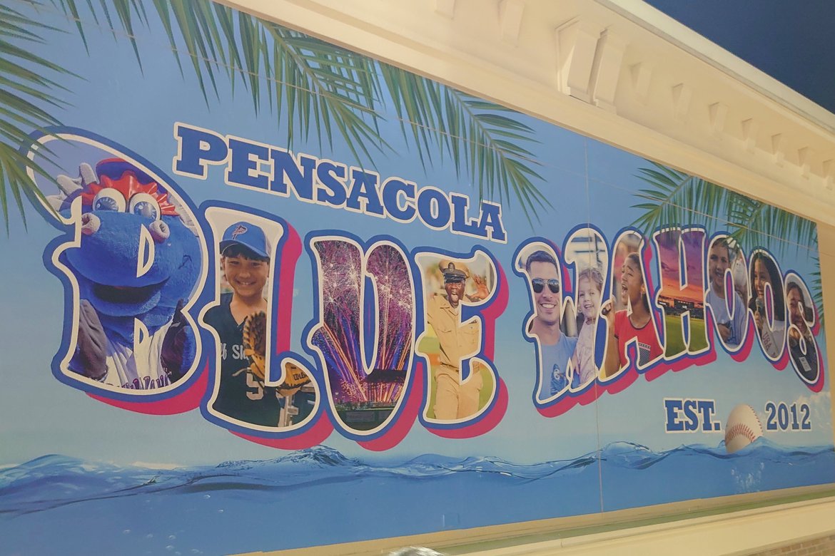 Pensacola Blue Wahoo's sign photographed by luxagraf