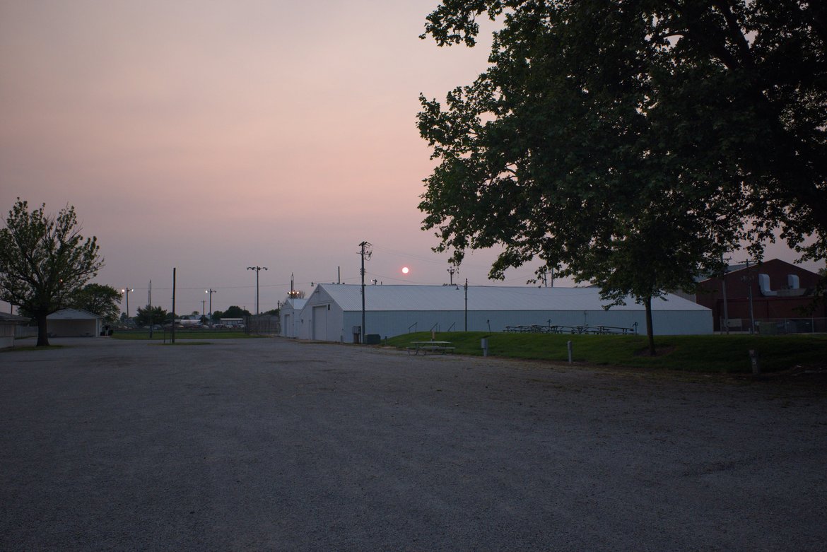 sunset through the haze of wildfires. photographed by luxagraf