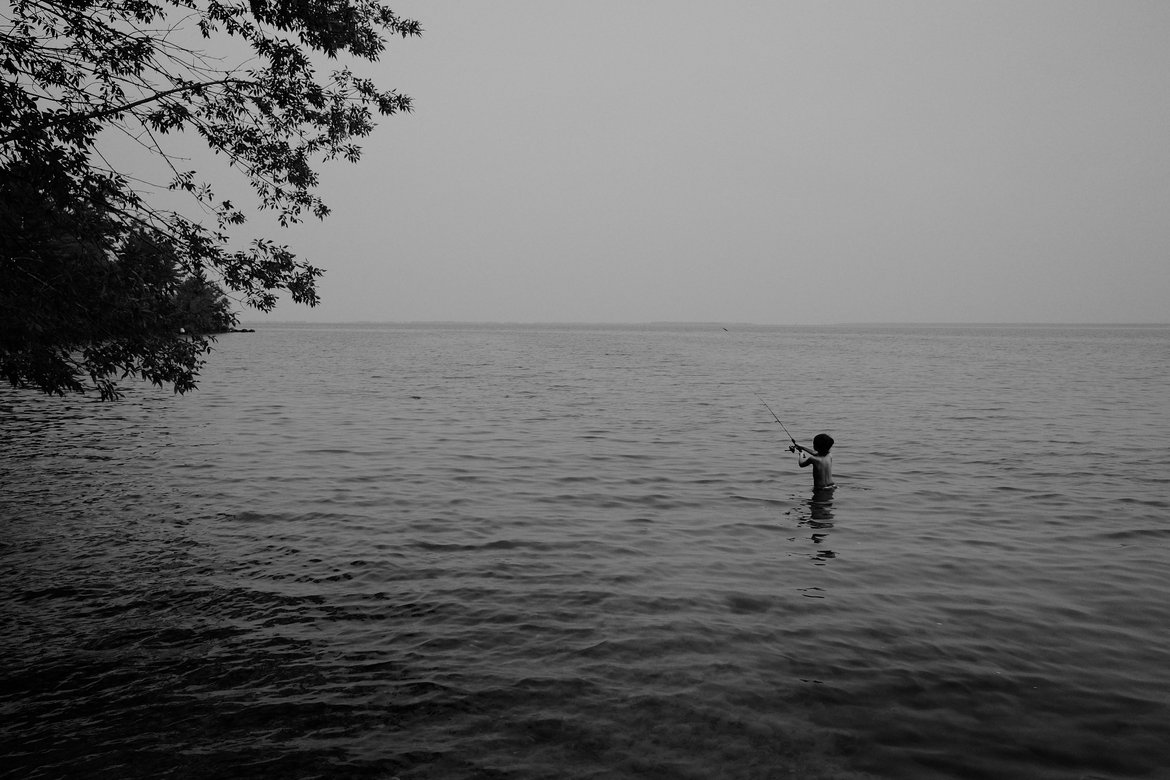 Elliott fishing on lake superior photographed by luxagraf