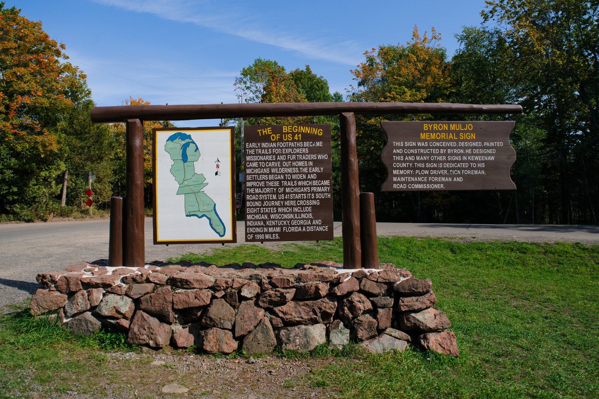 Copper Harbor, starting point of highway 41, which runs all the way to Miami photographed by luxagraf