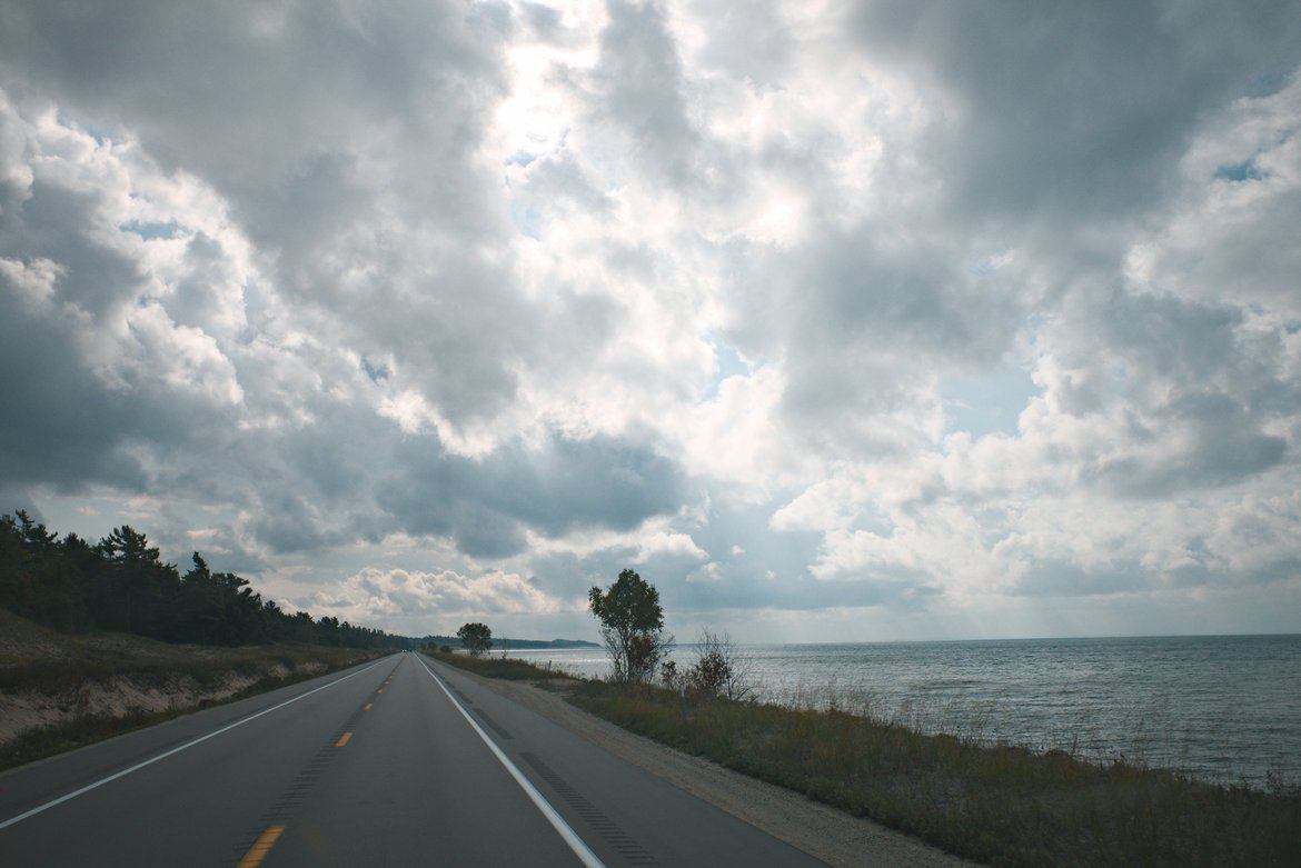 Driving the shores of Lake Michigan photographed by Scott Gilbertson