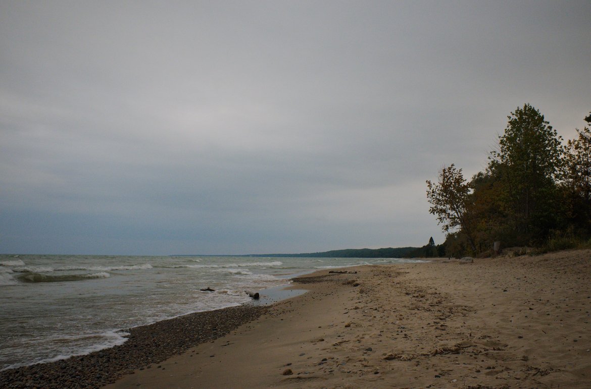lake huron, harrisville state park photographed by luxagraf