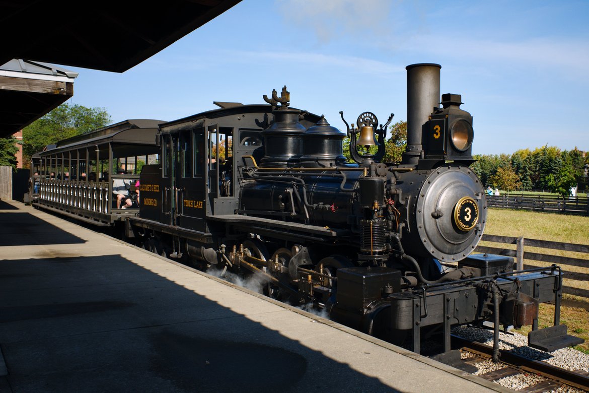 steam engine at greenfield village photographed by luxagraf
