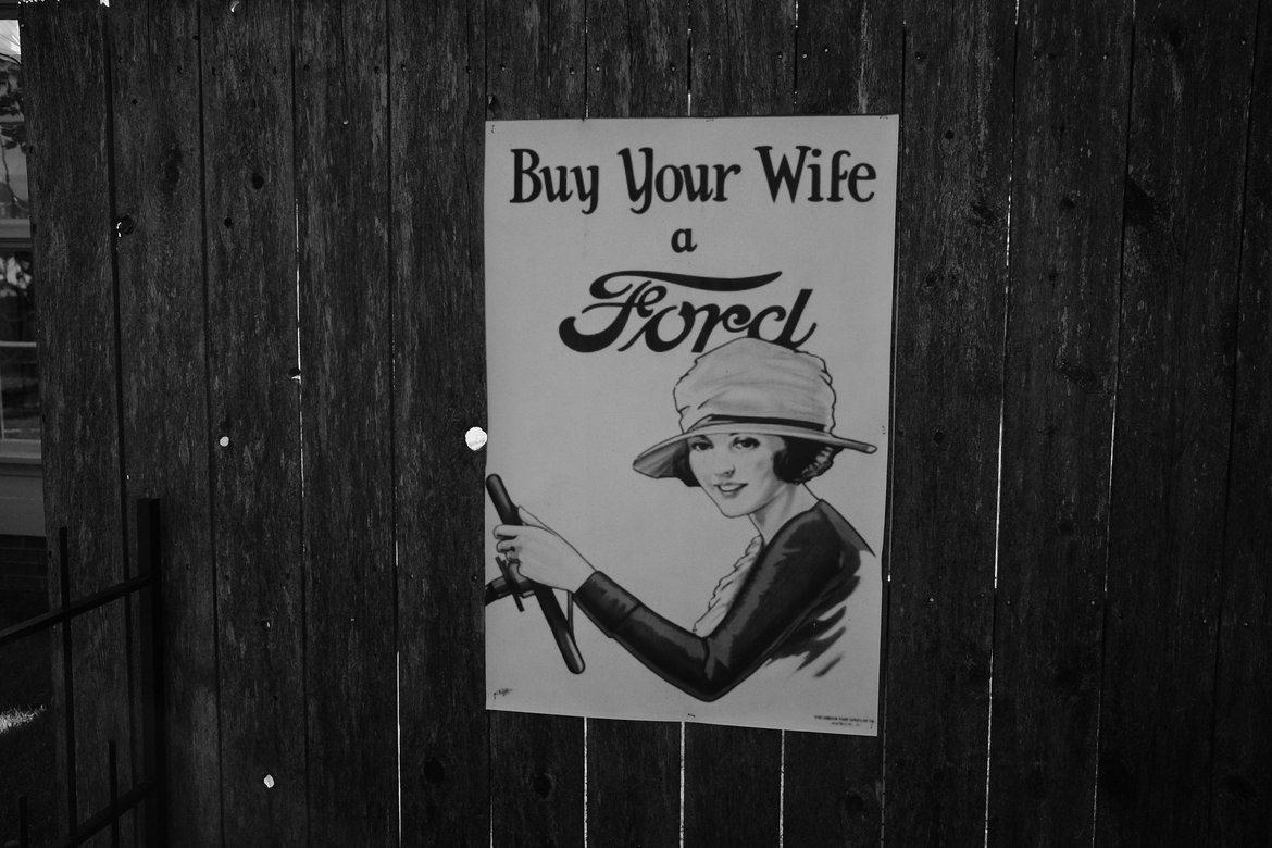 Buy your wife a ford ad, greenfield village photographed by luxagraf