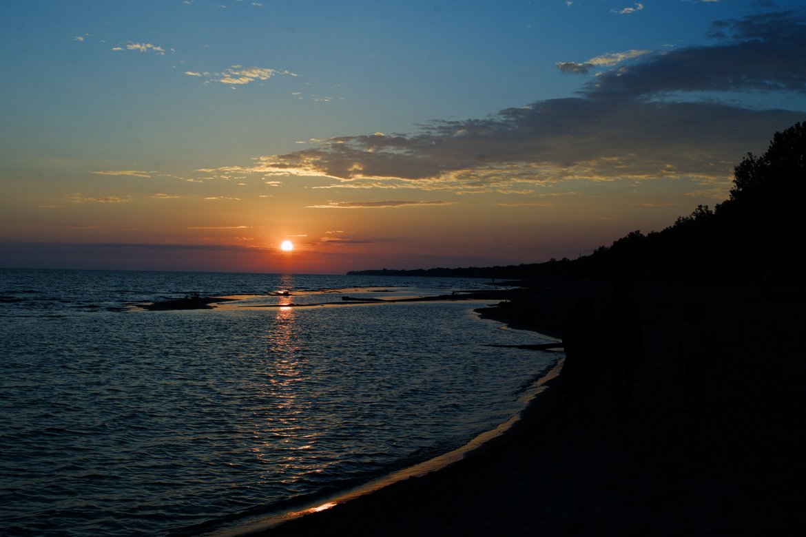sunset over lake erie, long point provincial park, canada photographed by luxagraf