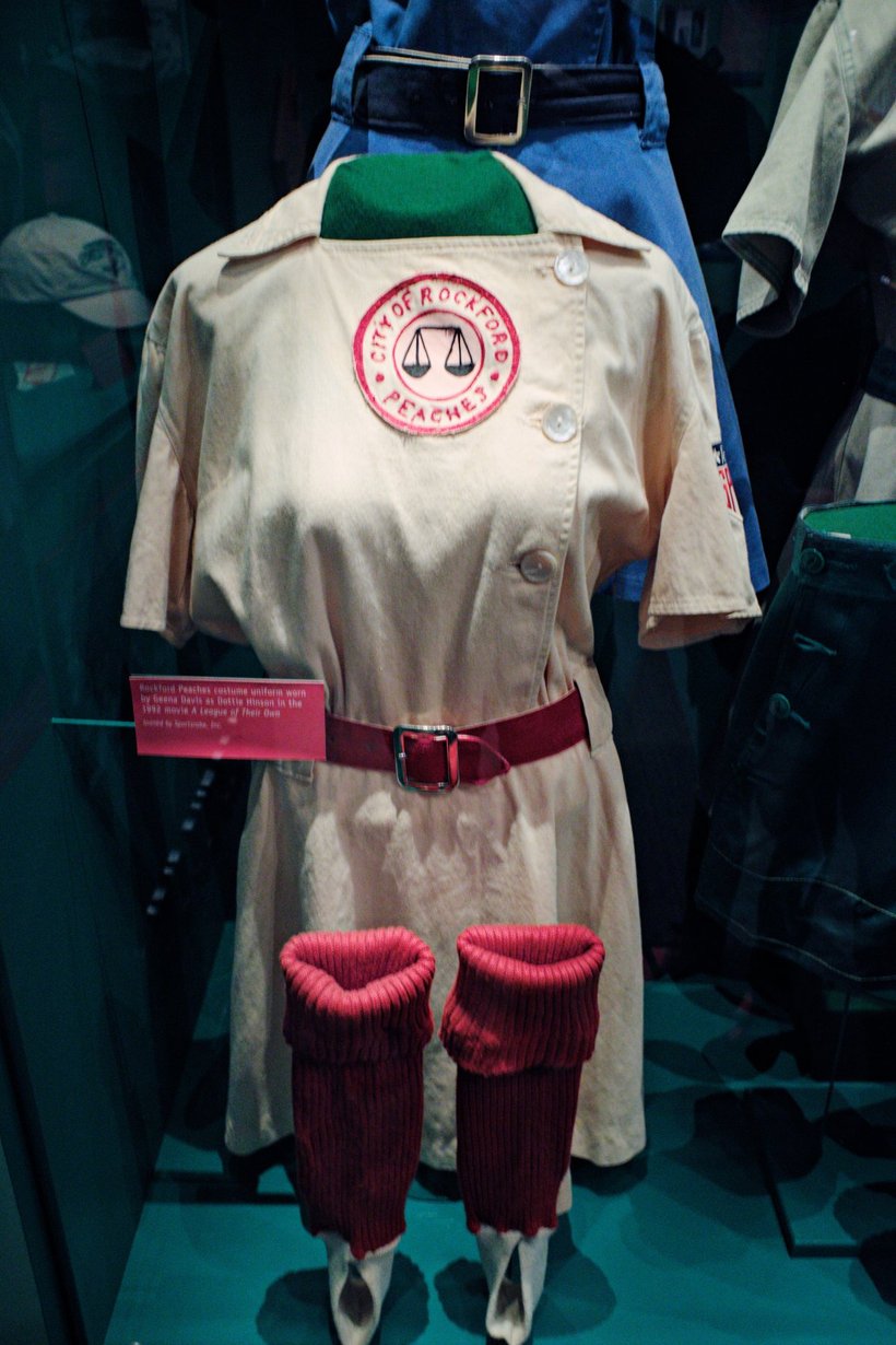 Rockford Peaches uniform at the baseball hall of fame photographed by luxagraf