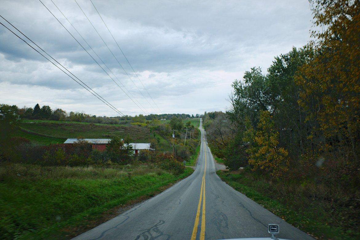 Road running off into the distant hills, upstate new york photographed by luxagraf