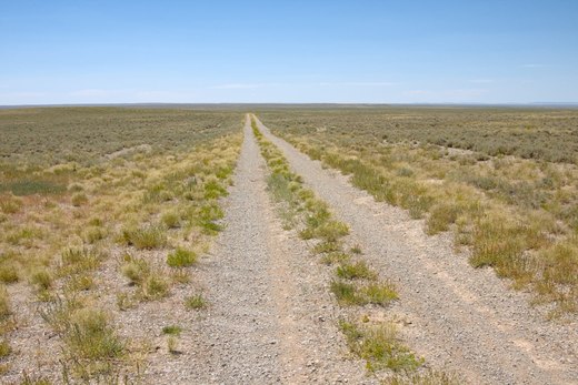 oregon trail tracks running through colorado grasslands photographed by luxagraf
