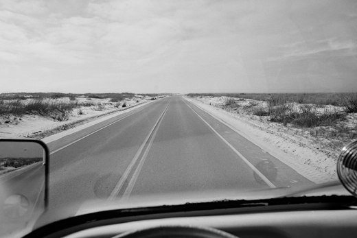 road through the dunes, FL photographed by luxagraf