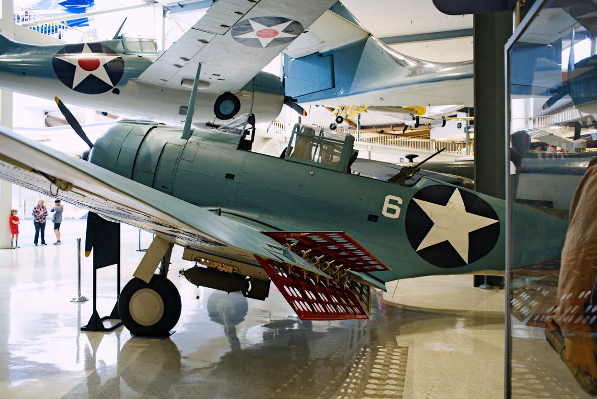 SDB Dauntless dive bomber, Naval Air Museum photographed by luxagraf