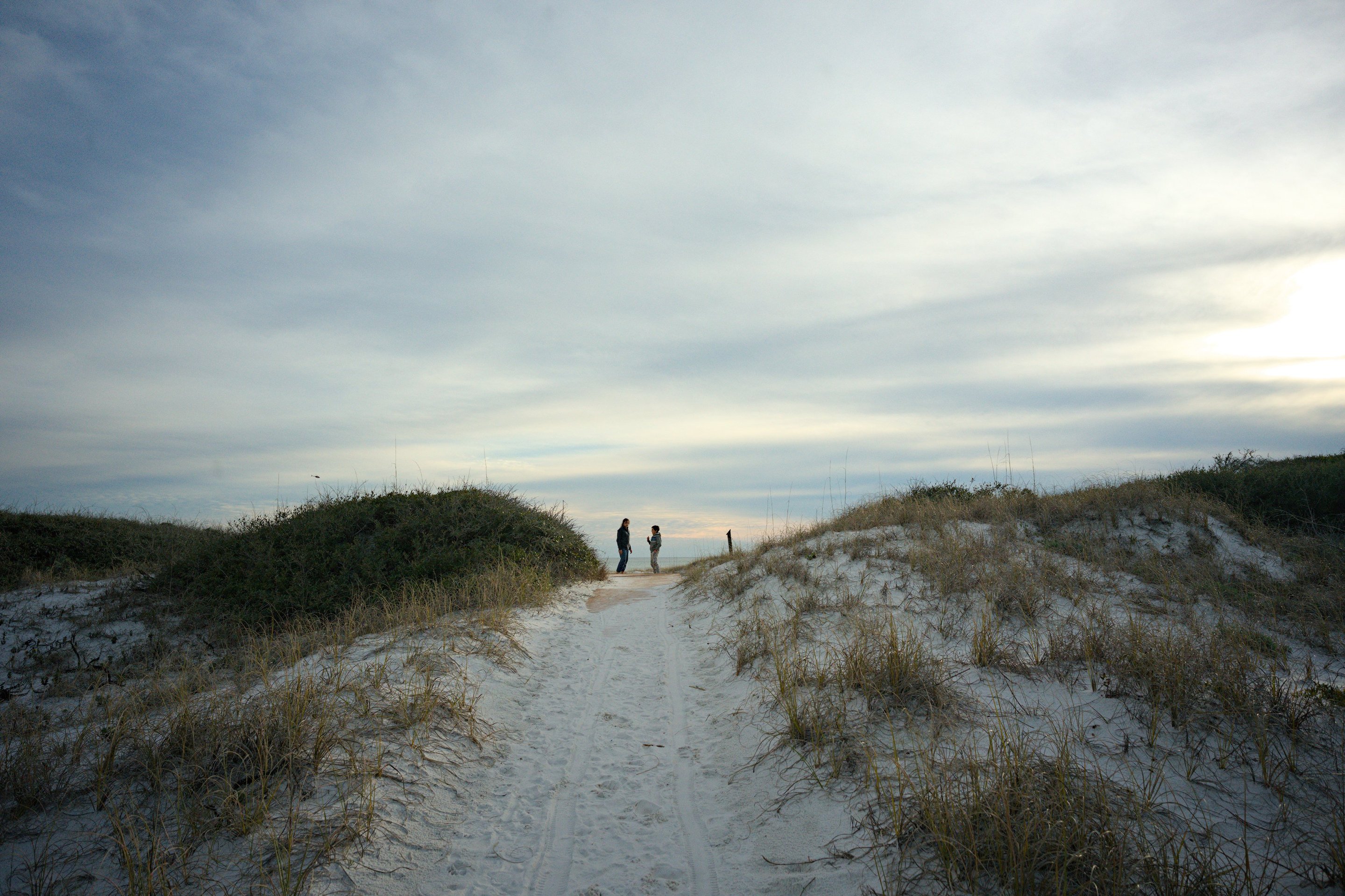 evening light on dunes, fort pickens photographed by luxagraf
