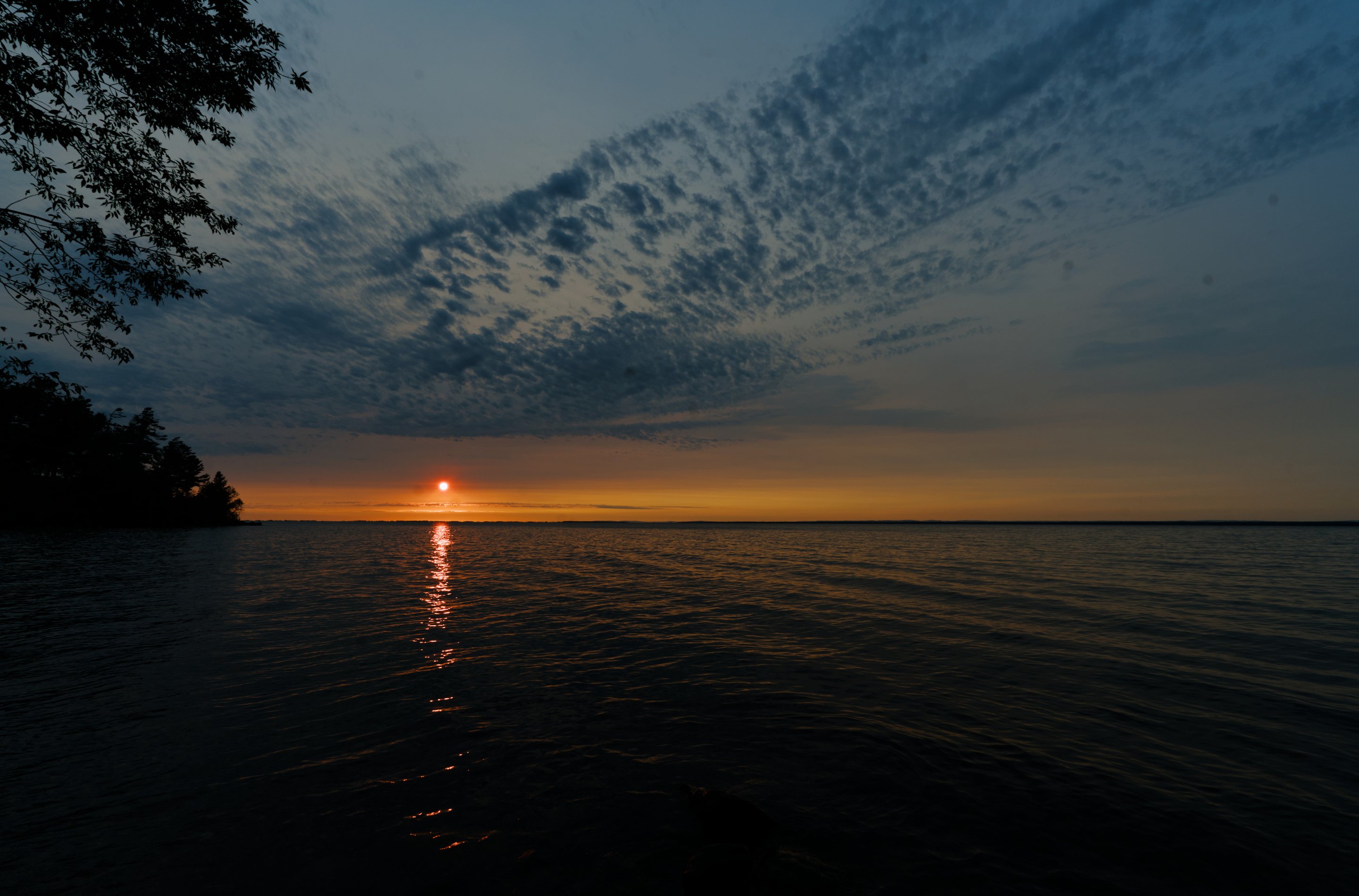 Sunrise over lake superior, Washburn, WI photographed by luxagraf