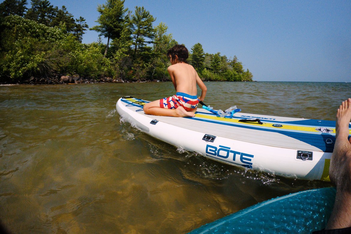 paddleboarding on lake superior photographed by Scott Gilbertson