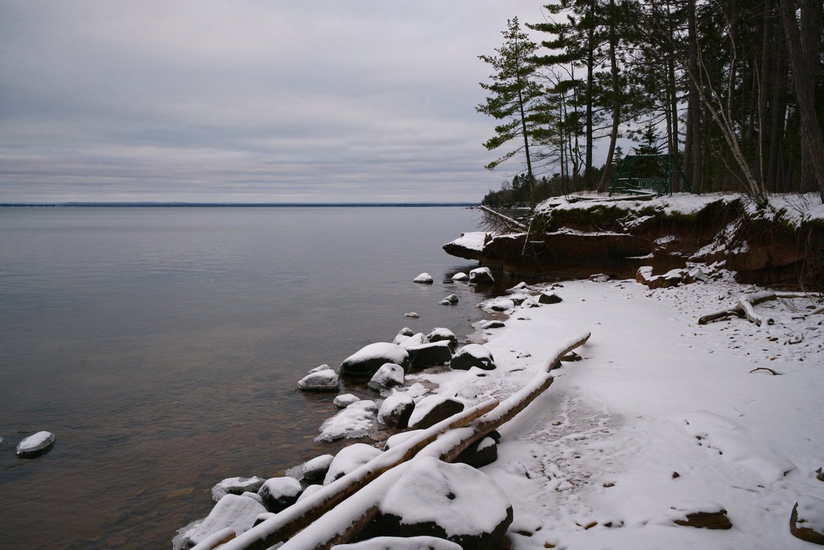 snowy lake superior shoreline, bayview, WI photographed by Scott Gilbertson