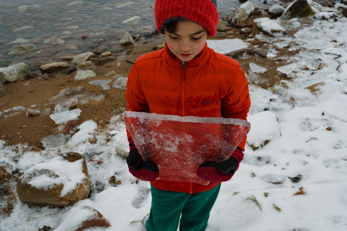 inch thick sheet of ice from the lake photographed by Scott Gilbertson