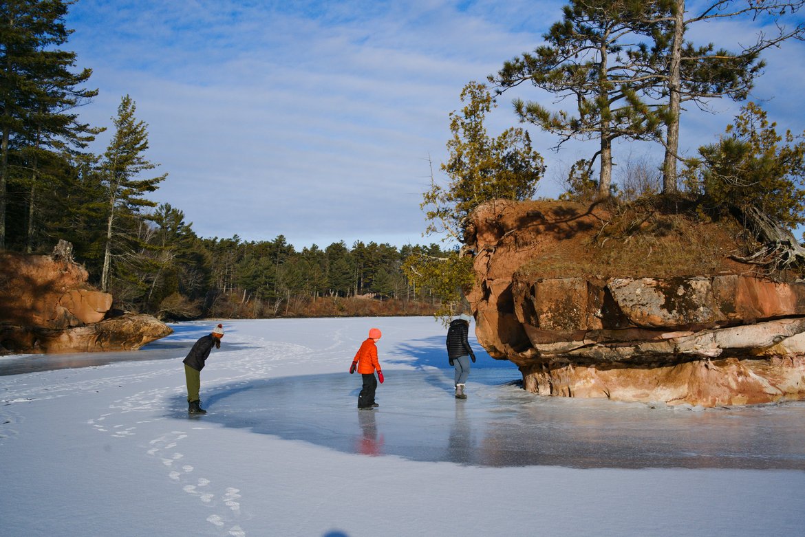 walking on the ice off memorial park photographed by Scott Gilbertson