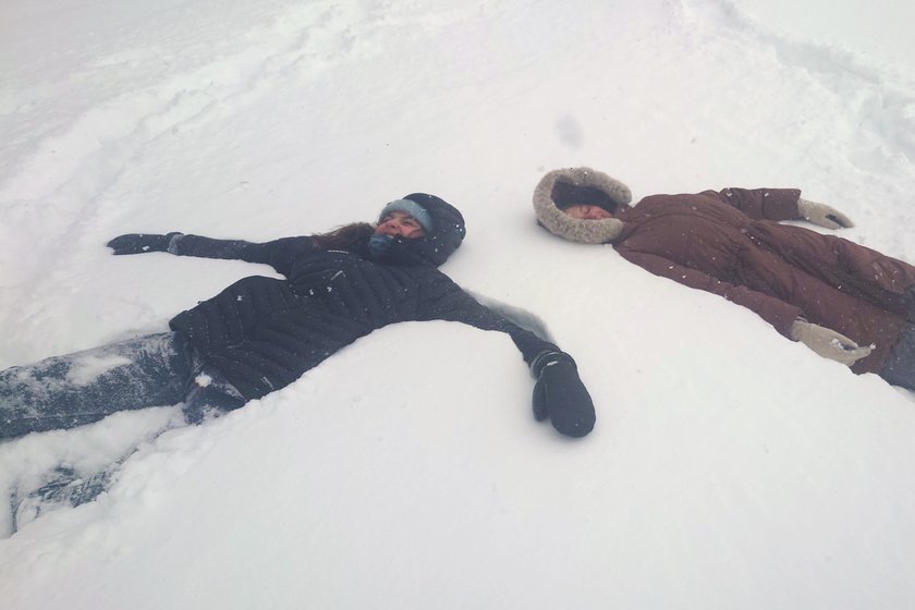 kids making angels in the snow by Scott Gilbertson