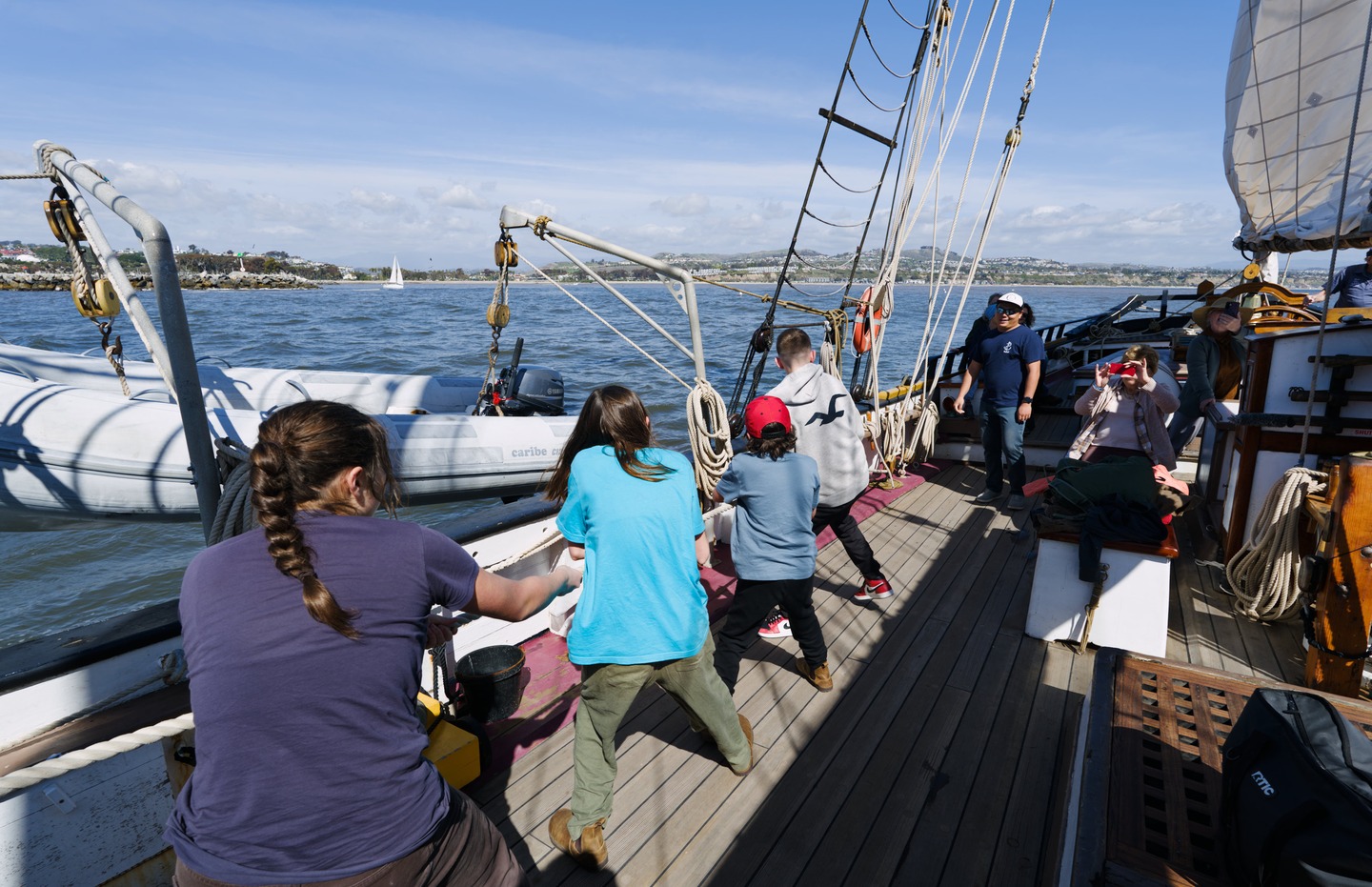 hauling lines on the spirit of dana point photographed by Scott Gilbertson