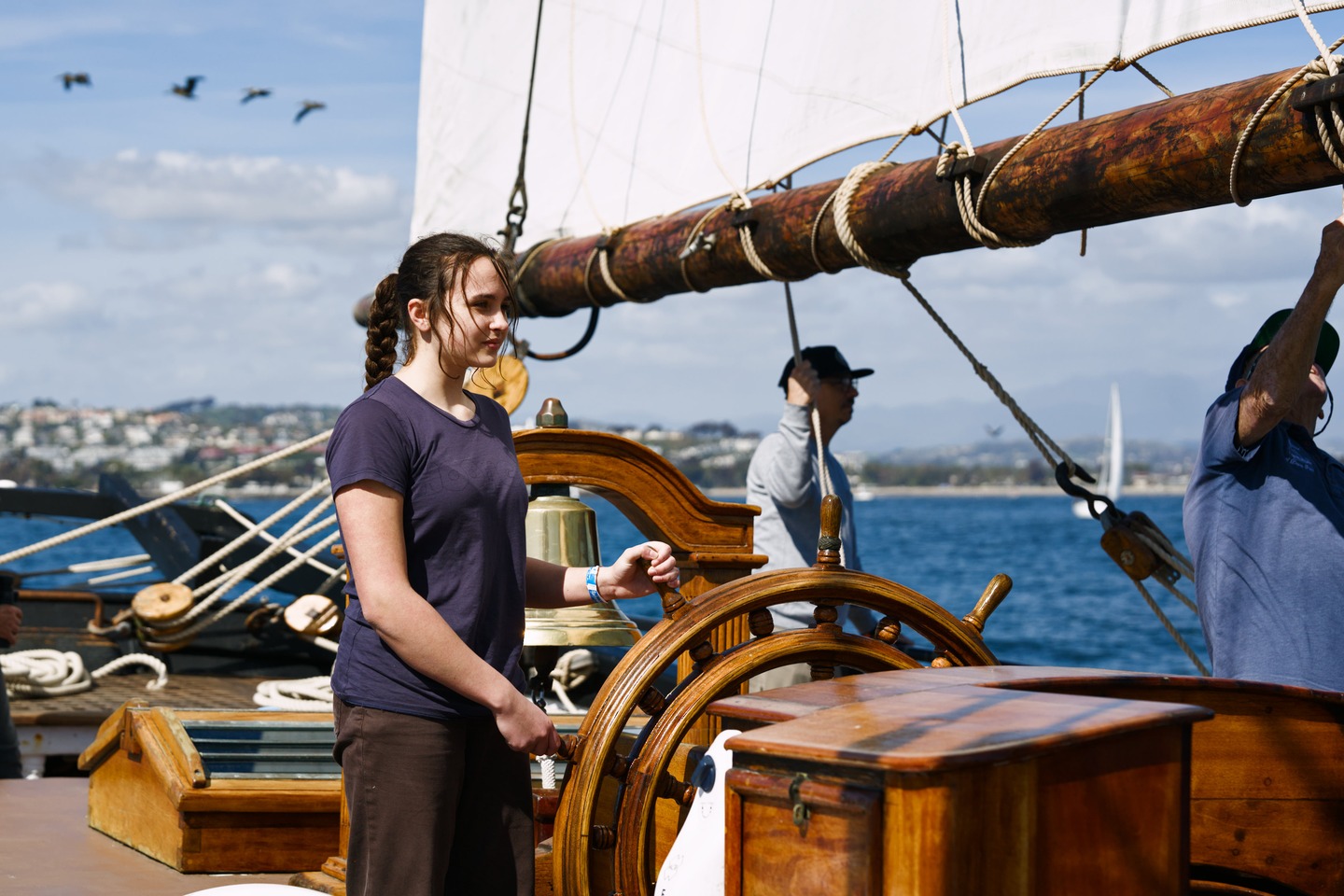 kids at the helm of the spirit of dana point photographed by Scott Gilbertson