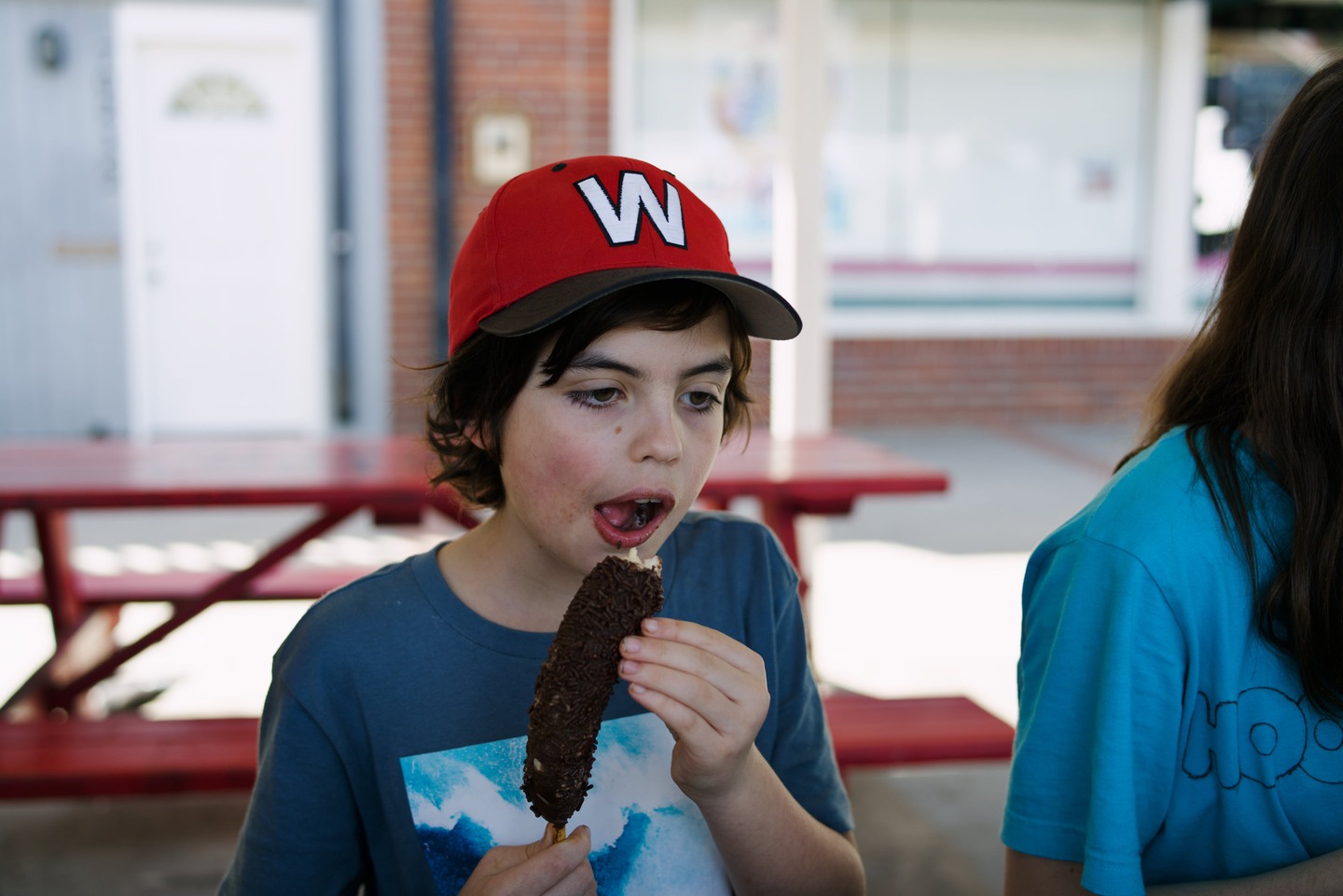 eating frozen bananas, balboa fun zone photographed by Scott Gilbertson