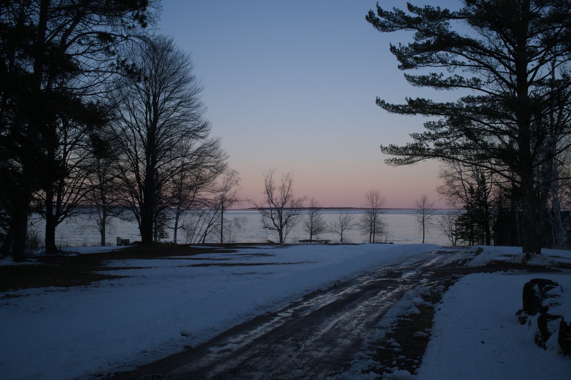 road and field at twilight by Scott Gilbertson