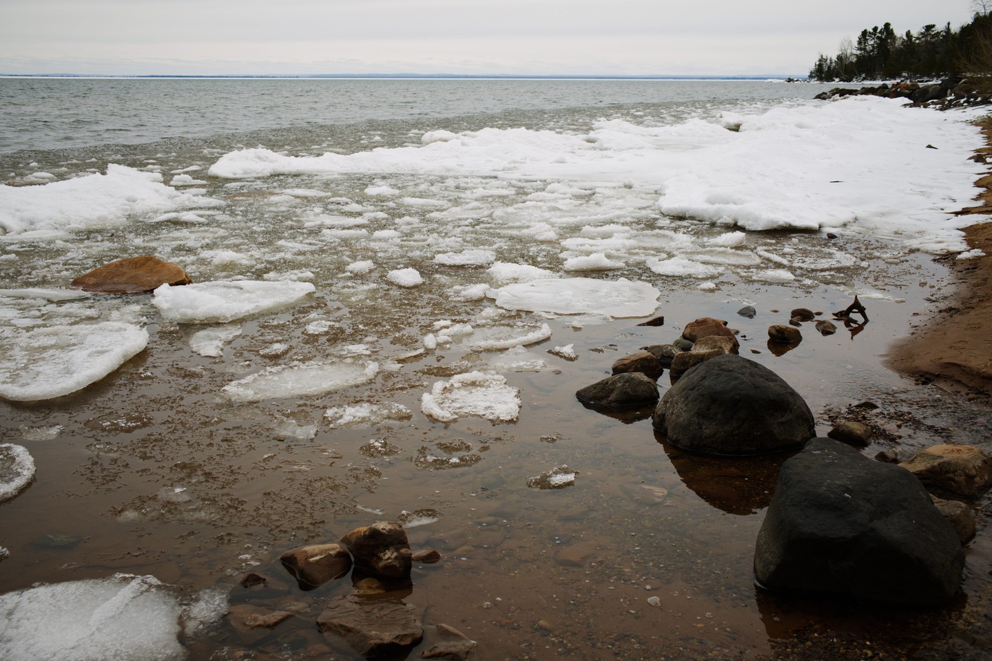 chunks of ice along the shore of lake superior by Scott Gilbertson
