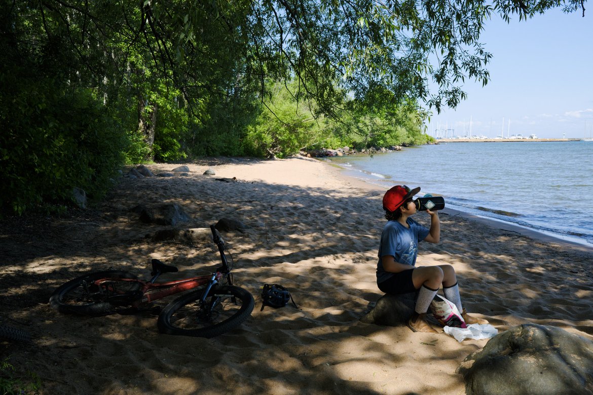 taking a break near the lake photographed by Scott Gilbertson