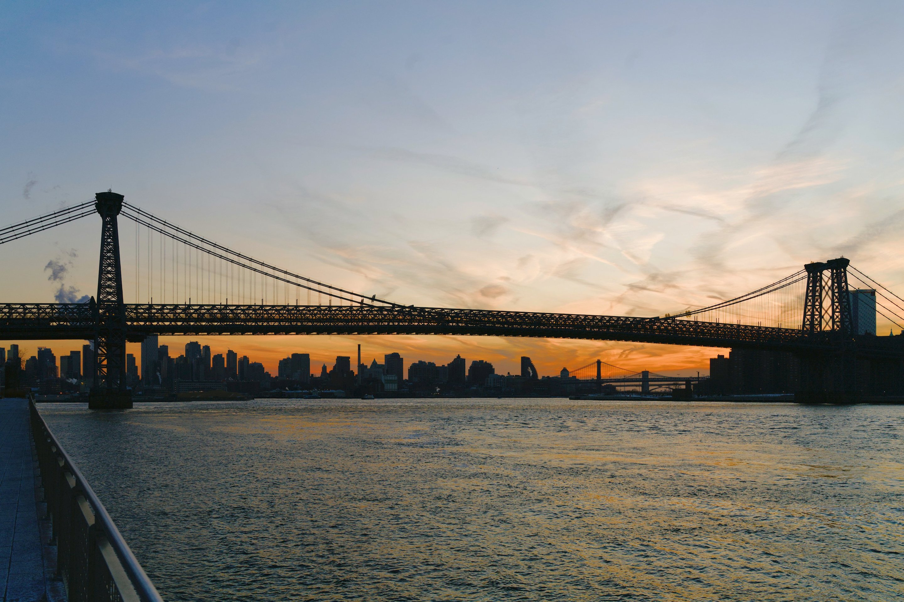 williamsburg bridge at sunset photographed by Scott Gilbertson