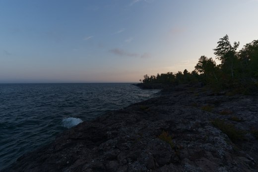 sunset on the shore of lake superior, gooseberry falls state park photographed by Scott Gilbertson